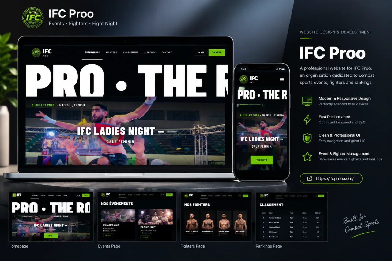 IFC Pro — aperçu du site