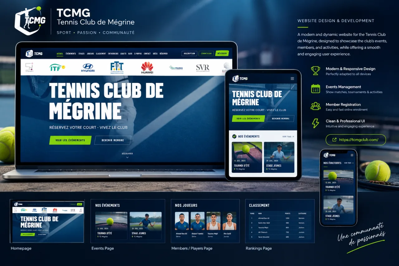 TCMG Club — aperçu du site
